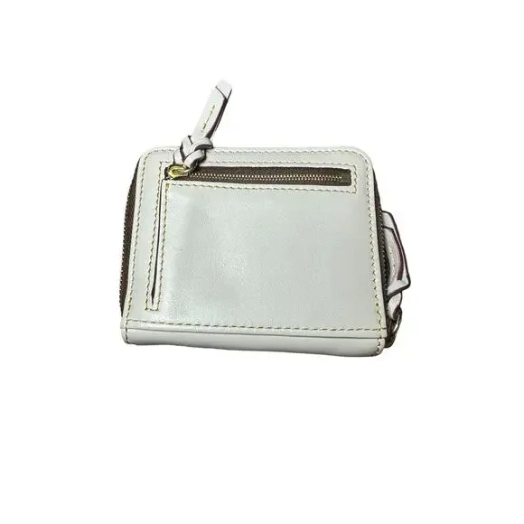 Dooney & Bourke Florentine Small Zip Around Wallet ecru Italian leather - Picture 2 of 9